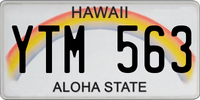 HI license plate YTM563