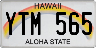 HI license plate YTM565
