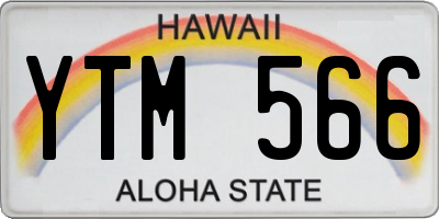 HI license plate YTM566