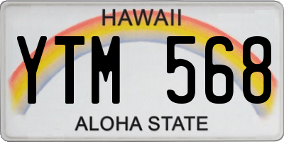 HI license plate YTM568