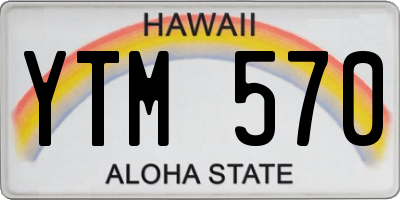 HI license plate YTM570