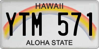 HI license plate YTM571