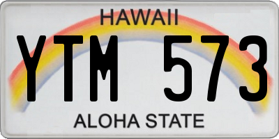 HI license plate YTM573