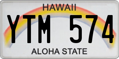 HI license plate YTM574