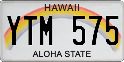 HI license plate YTM575