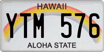 HI license plate YTM576
