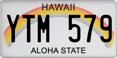 HI license plate YTM579