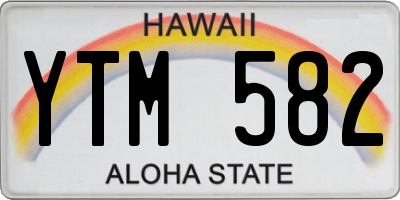 HI license plate YTM582