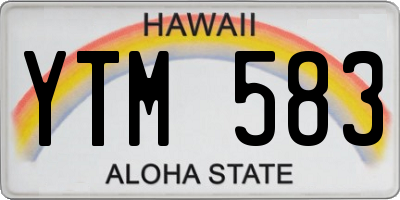 HI license plate YTM583