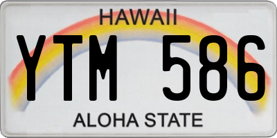 HI license plate YTM586