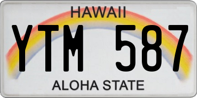 HI license plate YTM587