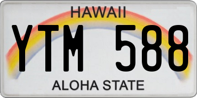 HI license plate YTM588