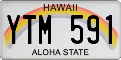 HI license plate YTM591