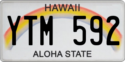 HI license plate YTM592