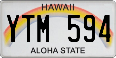 HI license plate YTM594