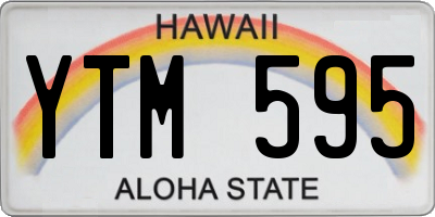 HI license plate YTM595