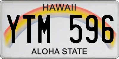 HI license plate YTM596