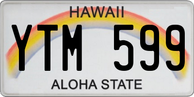 HI license plate YTM599