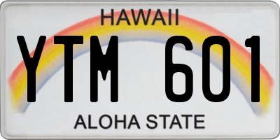 HI license plate YTM601