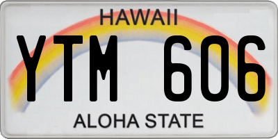 HI license plate YTM606