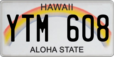 HI license plate YTM608