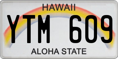HI license plate YTM609