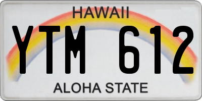 HI license plate YTM612