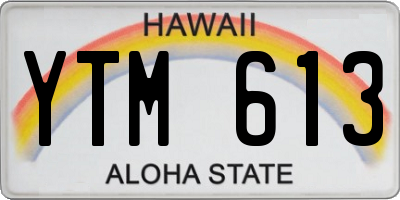 HI license plate YTM613