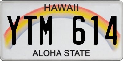 HI license plate YTM614