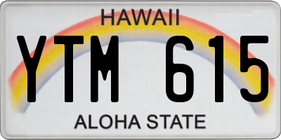 HI license plate YTM615