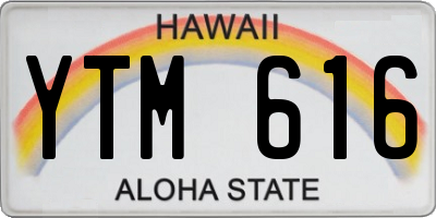 HI license plate YTM616