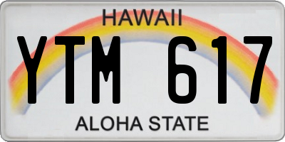 HI license plate YTM617