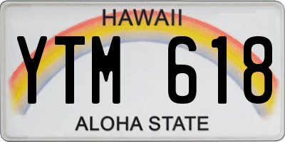 HI license plate YTM618