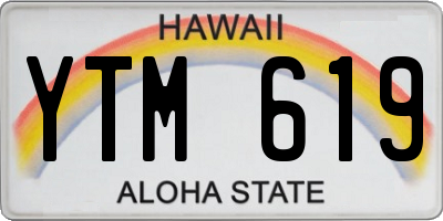 HI license plate YTM619