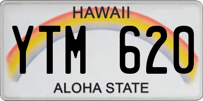 HI license plate YTM620
