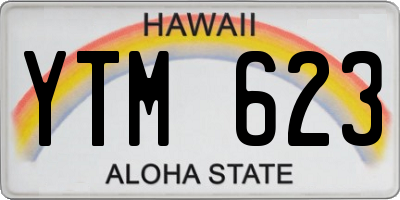 HI license plate YTM623