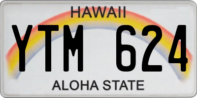 HI license plate YTM624
