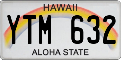 HI license plate YTM632