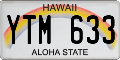 HI license plate YTM633
