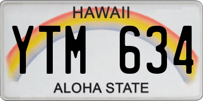 HI license plate YTM634