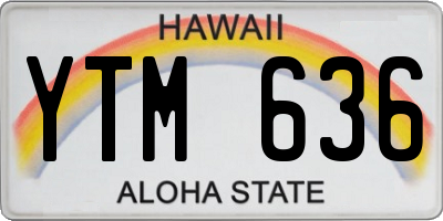 HI license plate YTM636