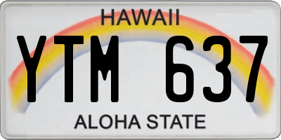 HI license plate YTM637