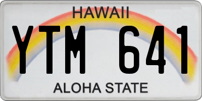 HI license plate YTM641