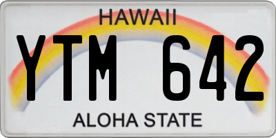 HI license plate YTM642