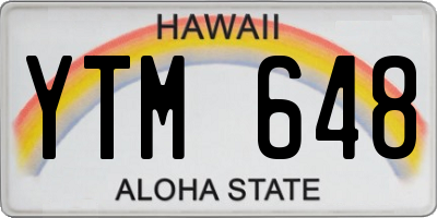 HI license plate YTM648