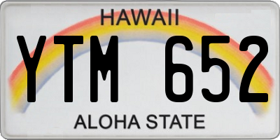 HI license plate YTM652