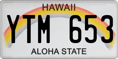 HI license plate YTM653