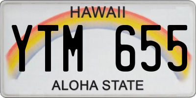 HI license plate YTM655