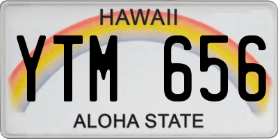 HI license plate YTM656