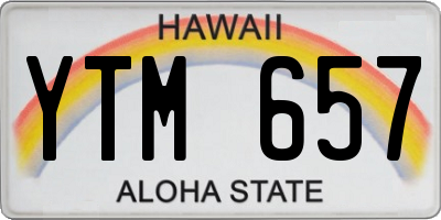 HI license plate YTM657